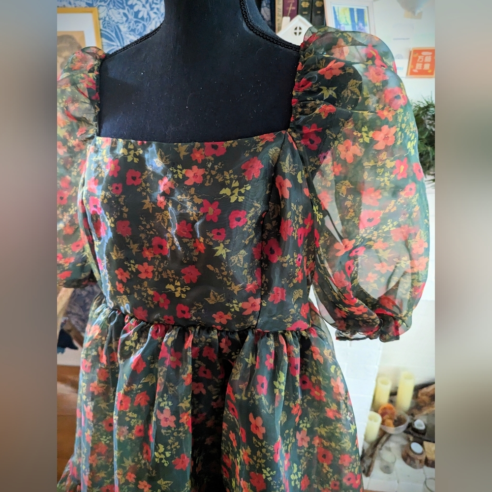 Floral Puff Dress - Picture 3 of 4
